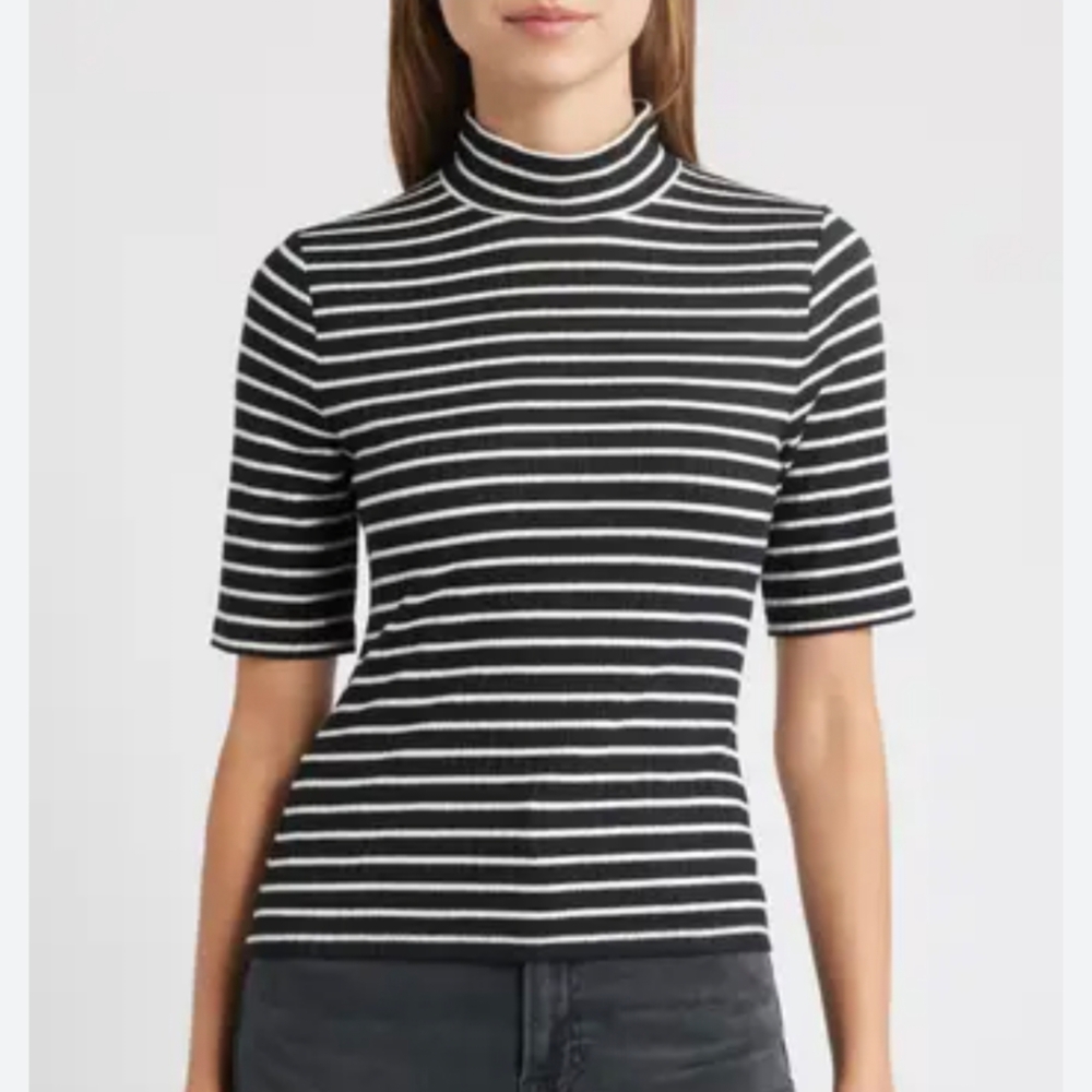 Macy's On 34TH Women's Mock Neck Elbow-Sleeve Top Sz Sm